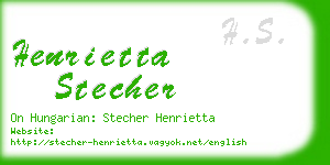 henrietta stecher business card